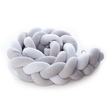 Бампер - косичка Twins 3-х прядна 120 см 2020-К3-120-10, grey, сірий