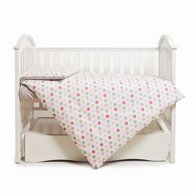 Сменная постель 3 эл. Twins Happy 3033-TH-30108, Points pink, серый/розовый