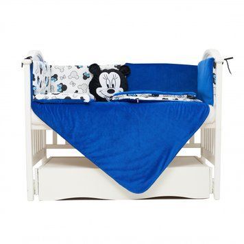 Постільний комплект 6 ел Twins Dolce Insta Mikki 4075-D-512-09, black/blue, чорний/синій