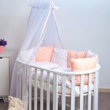 Постільний комплект 8 ел Twins Dolce Сердечка 4064-D-401, pink, білий/рожевий