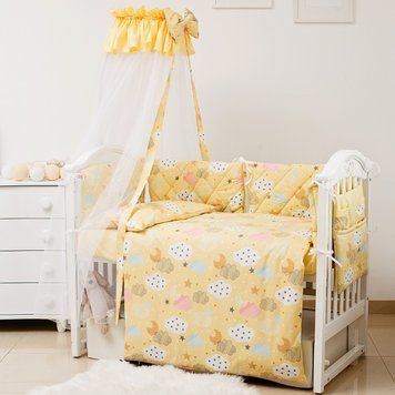Постільний комплект 8 ел Twins Premium Glamour 4029-TGС-05, Clouds yellow, жовтий