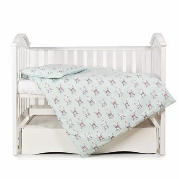 Змінна постіль 3 ел Twins Premium Glamour Limited 3064-PGNEWR-014, Кролики mint, м"ятний
