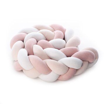 Бампер - косичка Twins 3-х прядна 220 см 2020-K3-220--15, peach, персик