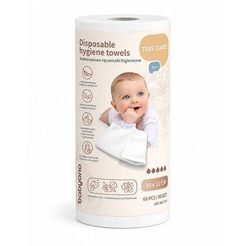 Одноразові гігієнічні рушнички BabyOno 60 шт. 20 &times; 23 см (арт. 1710)