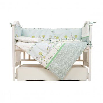 Постільний комплект 6 ел Twins Eco Line 4090-E-010, Village, зелений