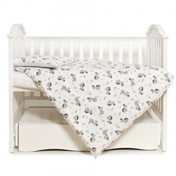 Змінна постіль 3 ел Twins Premium Glamour Limited 3064-PGNEWZ-010, Dino, білий/сірий