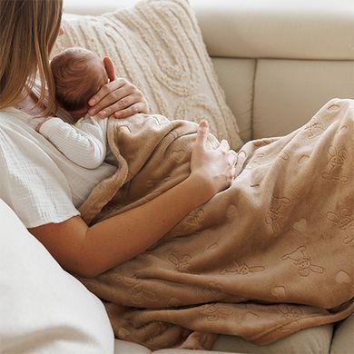 М'яка ковдра з зайчиком кремова 75x100см. BabyOno 1567/0
