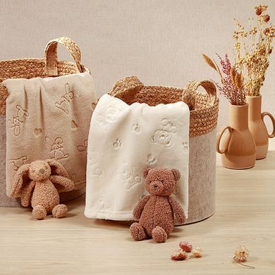 М'яка ковдра з зайчиком кремова 75x100см. BabyOno 1567/0