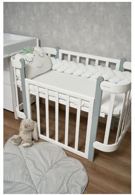 Бампер - косичка Twins 3-х прядна 220 см 2020-K3-220-31, dirty mint, темний ментол