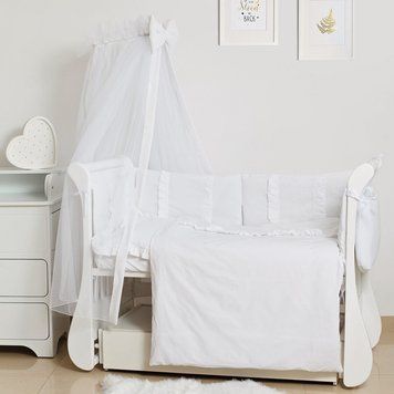 Постільний комплект 8 ел Twins Romantic Spring collection 4024-TR-01, white, білий
