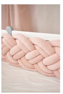 Бампер - косичка Twins 4-х прядна подвійна 240 см 2020-K4-2-240P-24, powder pink