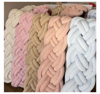 Бампер - косичка Twins 4-х прядна подвійна 240 см 2020-K4-2-240P-24, powder pink
