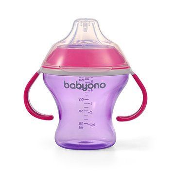 Чашка-непроливайка Babyono Natural Nursing з м&rsquo;яким носиком 180 мл Рожевий арт.1456/02