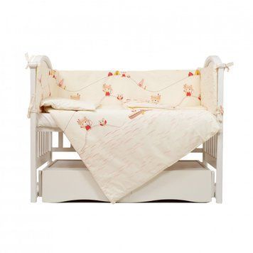Постільний комплект 6 ел Twins Eco Line New 4091-E-020, Animals beige, бежевий