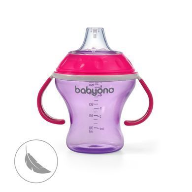 Чашка-непроливайка Babyono Natural Nursing з м&rsquo;яким носиком 180 мл Рожевий арт.1456/02