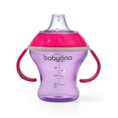 Чашка-непроливайка Babyono Natural Nursing з м&rsquo;яким носиком 180 мл Рожевий арт.1456/02