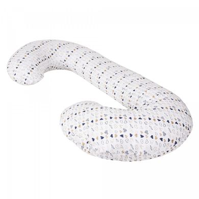 Подушка для вагітних Ceba Physio Duo джерсі W-705-700-526, Diamonds & circles, білий/сірий