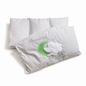 Бампер Babycentre & Twins Moonlight 2011-BTMO-10, grey, білий/сірий