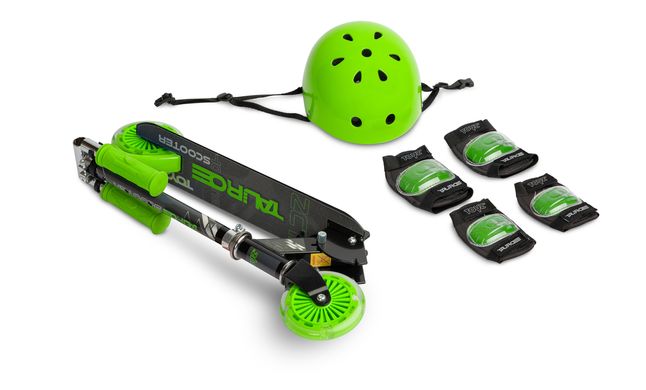 Самокат Caretero (Toyz) Tauro Green + шлем и защита