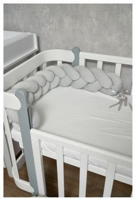 Бампер - косичка Twins 3-х прядна 120 см Ego 2020-K3-120E-202, ecru, беж світлий