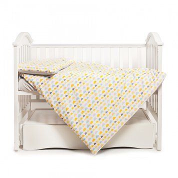 Змінна постіль 3 ел Twins Happy 3033-TH-30205, Clouds yellow, сірий/жовтий