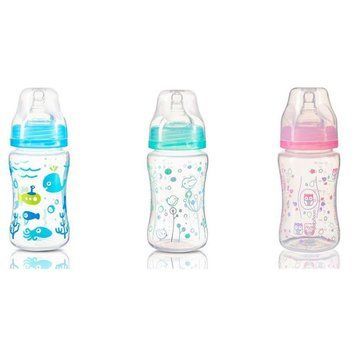Пляшка антиколікова з широким отвором 240 мл.(0+) Babyono 403