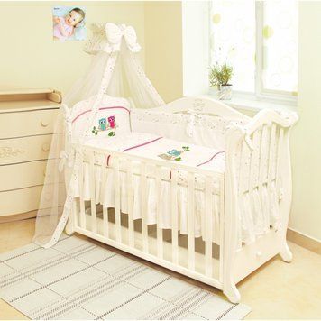 Постільний комплект 7 ел Twins Evo Сови 4073-A-020, pink, білий/рожевий