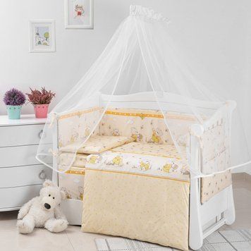 Бампер Twins Comfort 2051-C-014, Пухнасті ведмедики жовті, жовтий