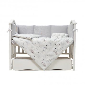 Постільний комплект 7 ел Twins Fluffy Puffy 4076-TFP-10, grey, сірий