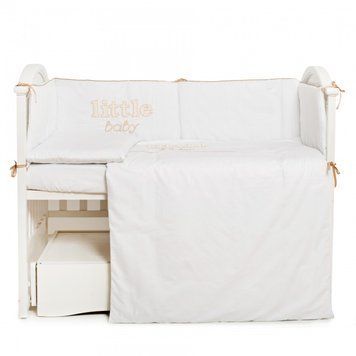 Постільний комплект 6 ел Twins Little Baby 4042-TLB-08, white/pink, білий/рожевий