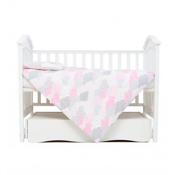 Змінна постіль 3 ел Twins Comfort line 3054-C-08, Хмаринки, сірий/рожевий