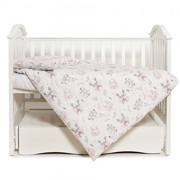 Змінна постіль 3 ел Twins Modern New 3040-PMN-01, Animals pink, сірий/рожевий