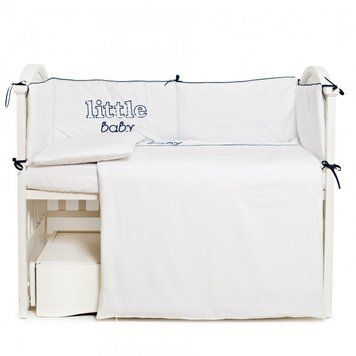 Постільний комплект 6 ел Twins Little Baby 4042-TLB-09, white/blue, білий/синій