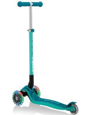 Самокат GLOBBER серії PRIMO FOLDABLE PLUS LIGHTS, м'ятний, колеса з підсвіткою, 50кг, 3+