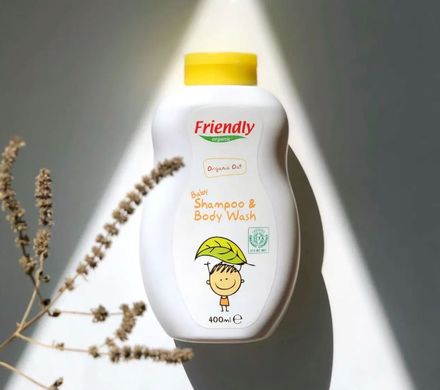 Органічний дитячий шампунь-гель Friendly Organic з екстрактом вівса 400 мл