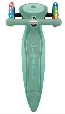 Самокат GLOBBER серії PRIMO FOLDABLE PLUS LIGHTS, м'ятний, колеса з підсвіткою, 50кг, 3+