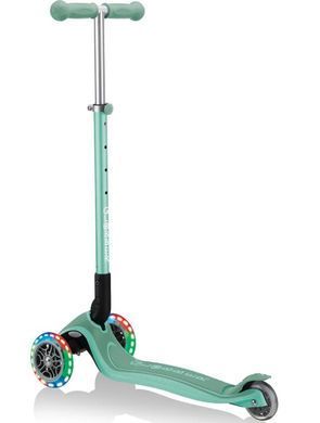 Самокат GLOBBER серії PRIMO FOLDABLE PLUS LIGHTS, м'ятний, колеса з підсвіткою, 50кг, 3+