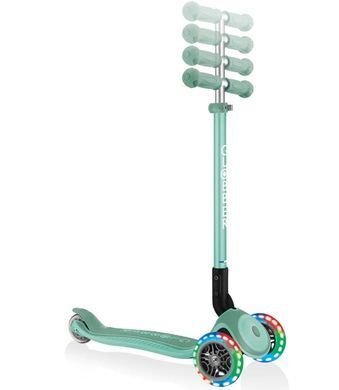 Самокат GLOBBER серії PRIMO FOLDABLE PLUS LIGHTS, м'ятний, колеса з підсвіткою, 50кг, 3+