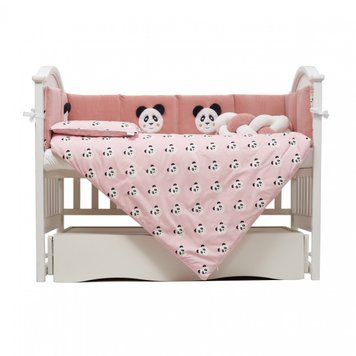 Постільний комплект 7 ел Twins Panda 4075-TP-08, pink, рожевий