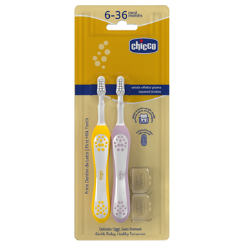 Зубна щітка Chicco 6-36 міс. 2 шт. (дівчинка)