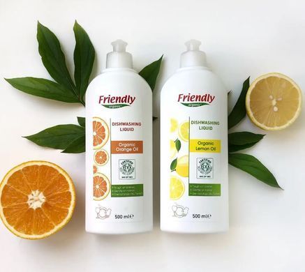 Органічний засіб для миття посуду Friendly Organic з апельсиновою олією 1000 мл
