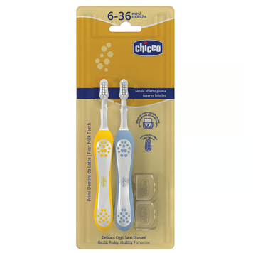 Зубна щітка Chicco 6-36 міс. 2 шт. (хлопчик)