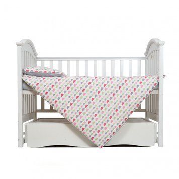 Змінна постіль 3 ел Twins Happy 3033-TH-30208, Clouds pink, сірий/рожевий