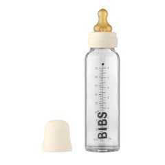 Скляна дитяча пляшечка BIBS Baby Glass Bottle повний комплект 225 мл – Ivory