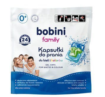 Капсули для прання білих і кольорових речей гіпоалергенні, ( 0+ ) "Bobini" 33489