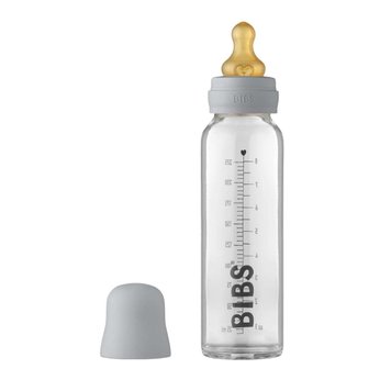 Скляна дитяча пляшечка BIBS Baby Glass Bottle повний комплект 225 мл – Iron