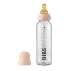 Скляна дитяча пляшечка BIBS Baby Glass Bottle повний комплект 225 мл – Blush