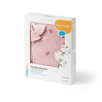 Муслінова ковдра Babyono 75 &times; 100 см Рожевий арт.1566/01