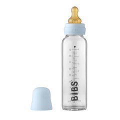 Скляна дитяча пляшечка BIBS Baby Glass Bottle повний комплект 225 мл – Baby Blue