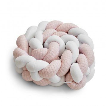 Бампер - косичка Twins 4-х прядна 240 см Pastel 2020-K4-240P-01, white, білий